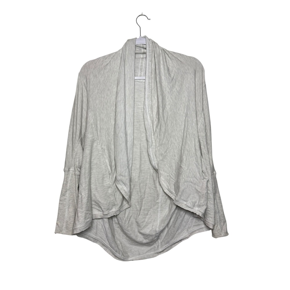 Lululemon To & Flow Wrap Heathered Mod White‎ 2 Draped Open Oversized Stretch